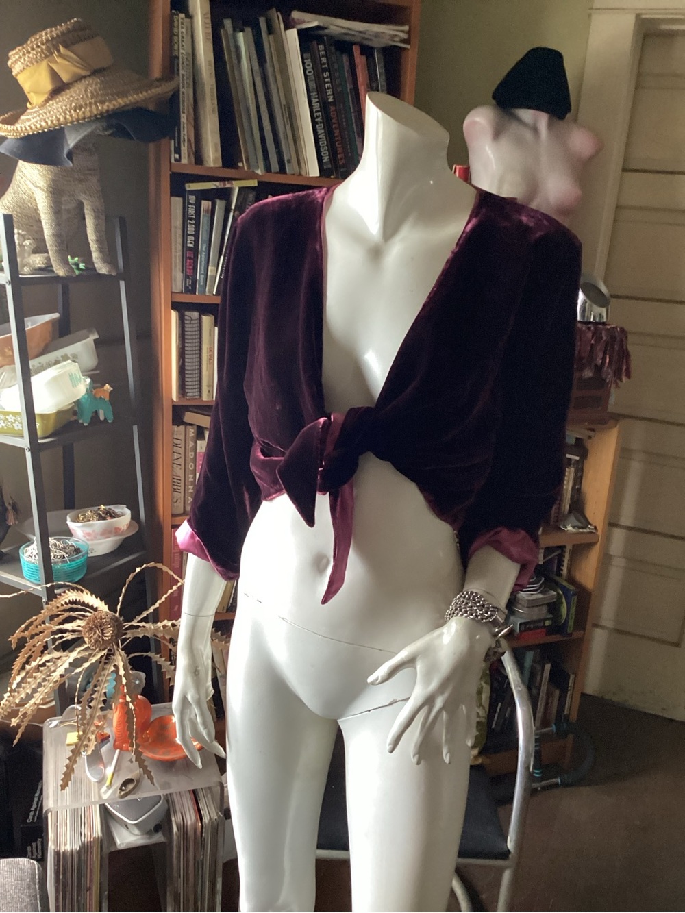 Allison Taylor Plum Velvet Cropped silk